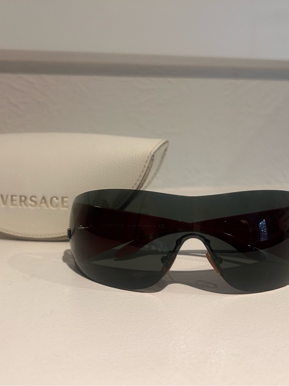 Versace VE 2054 Y2K Shield Sunglasses Black Red, Mint